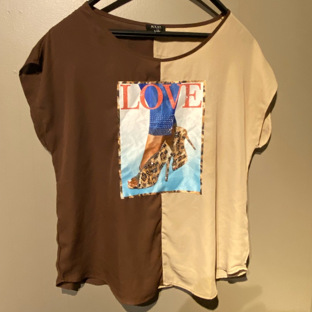 Embellished high heel T-shirt Size 1X